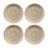 Bonna China Earth dia.12"  Round Brown Porcelain Plate (Set of 4)